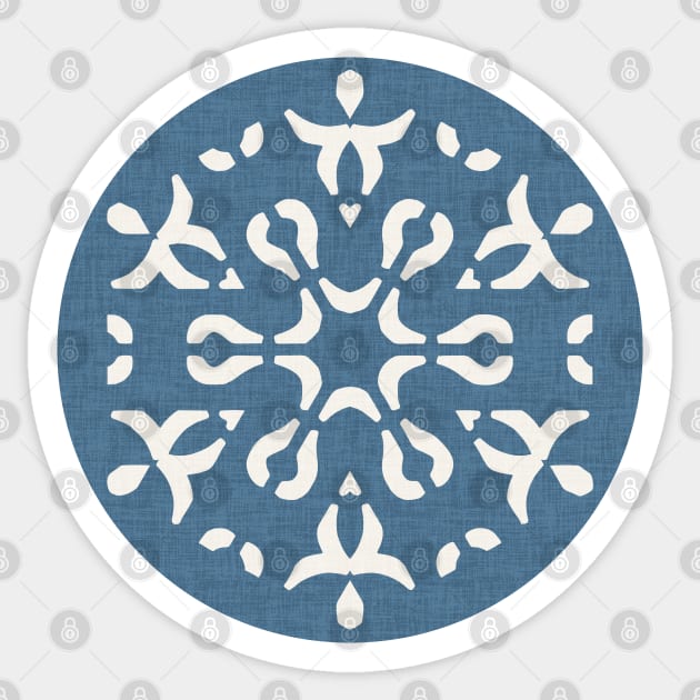 Geometric Shapes Cutout Pattern Blue Off White Sticker by FAROSSTUDIO